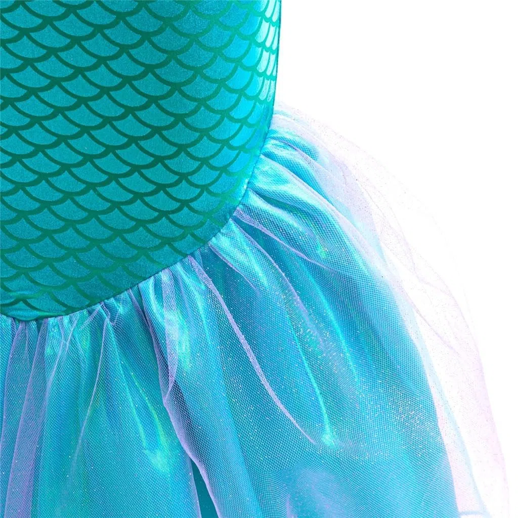 Lito Angels Vestito Costume da Bagno Tankini Due Pezzi Principessa Squame di pescecon Gonna per Bambina Taglia 2-9 Anni