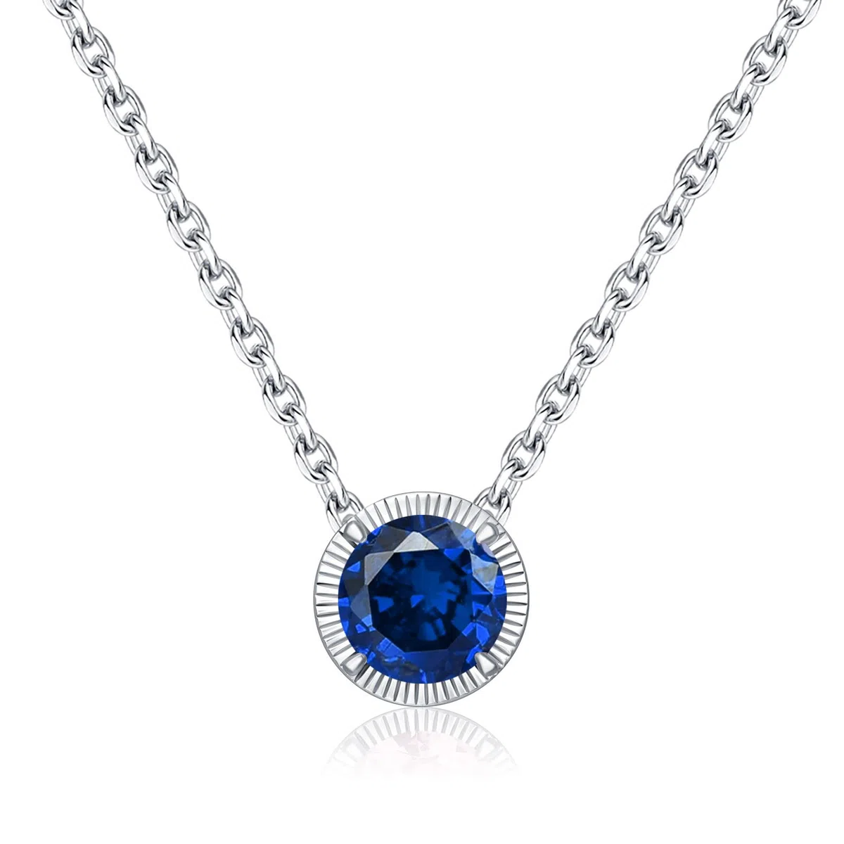Qings Birthstone Collana in Argento 925 Donna, Collane Pendente Donna Strass Regalo di Compleanno