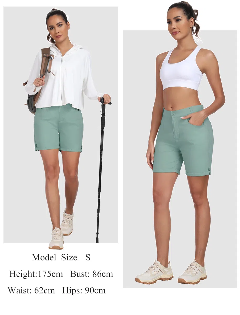 MoFiz Pantaloni Cargo Corti Donna Cotone Bermuda Shorts Pantaloncini Trekking Estivi
