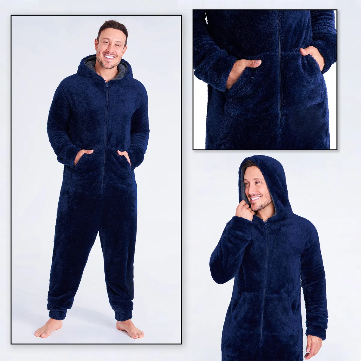 CityComfort Pigiama Intero Uomo - Pigiami Invernali Uomo in Pile M-3XL