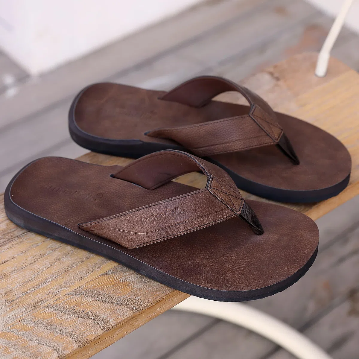 ARRIGO BELLO Infradito Uomo Pelle Ciabatte Eleganti Estive Sandali Mare Piscina Spiaggia Antiscivolo Cuoio Flip Flops Taglia 41-46