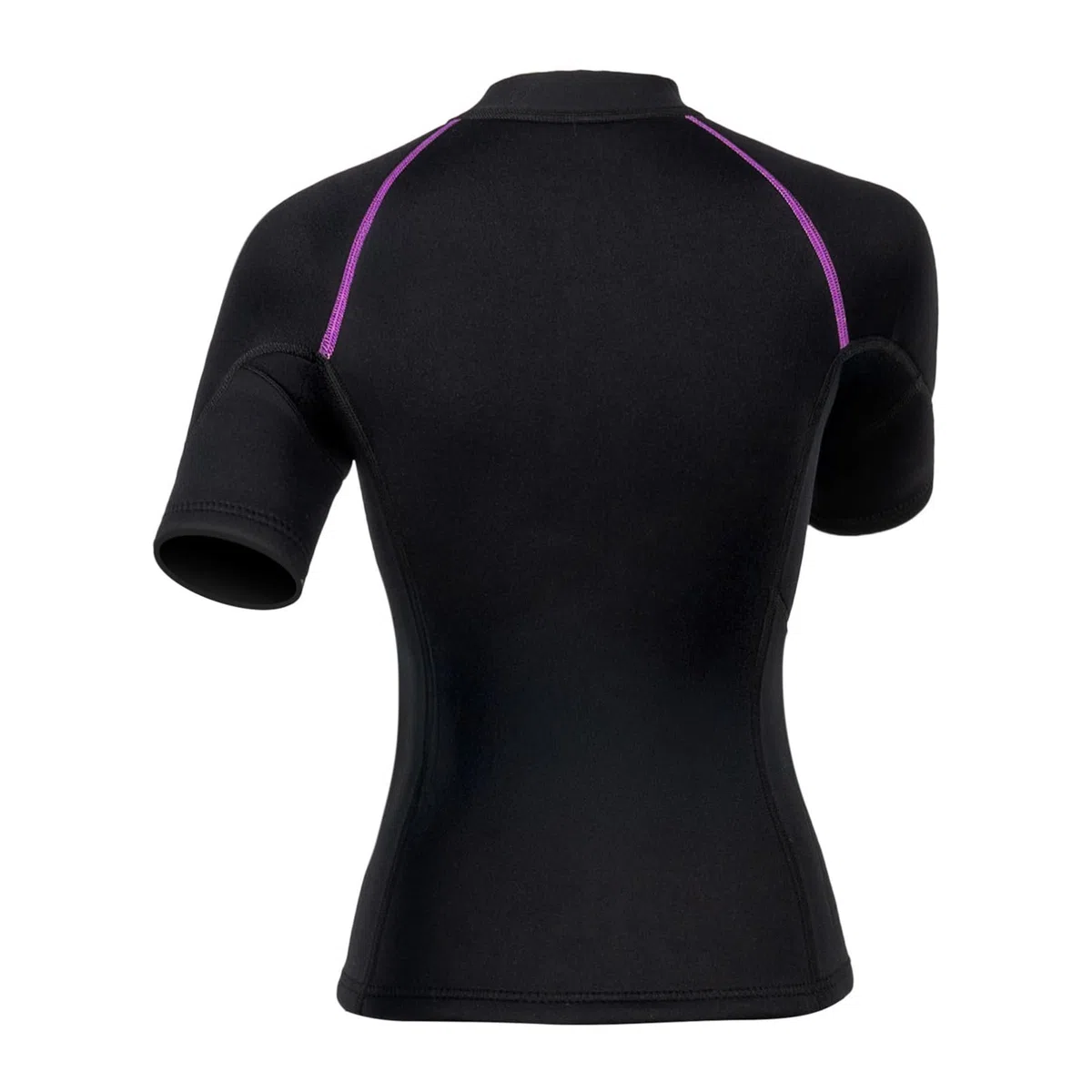 Maglietta da nuoto da donna, a maniche corte, in neoprene, parte superiore in neoprene, 1,5 mm, con cerniera frontale, nuoto, sport acquatici