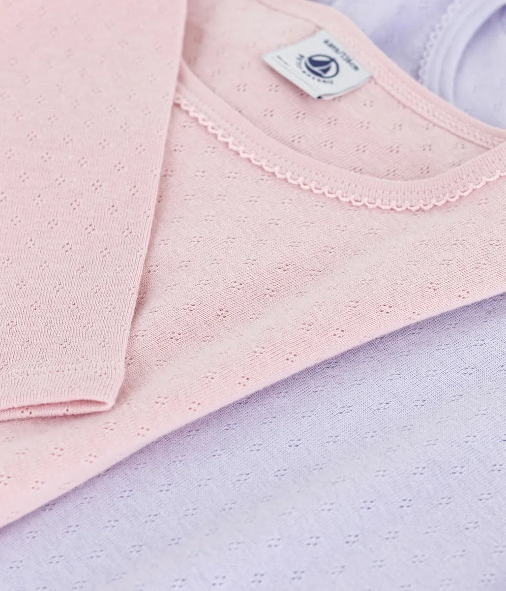 Petit Bateau 2 TS Ml TR Biancheria Intima Giorno Bambine e Ragazze