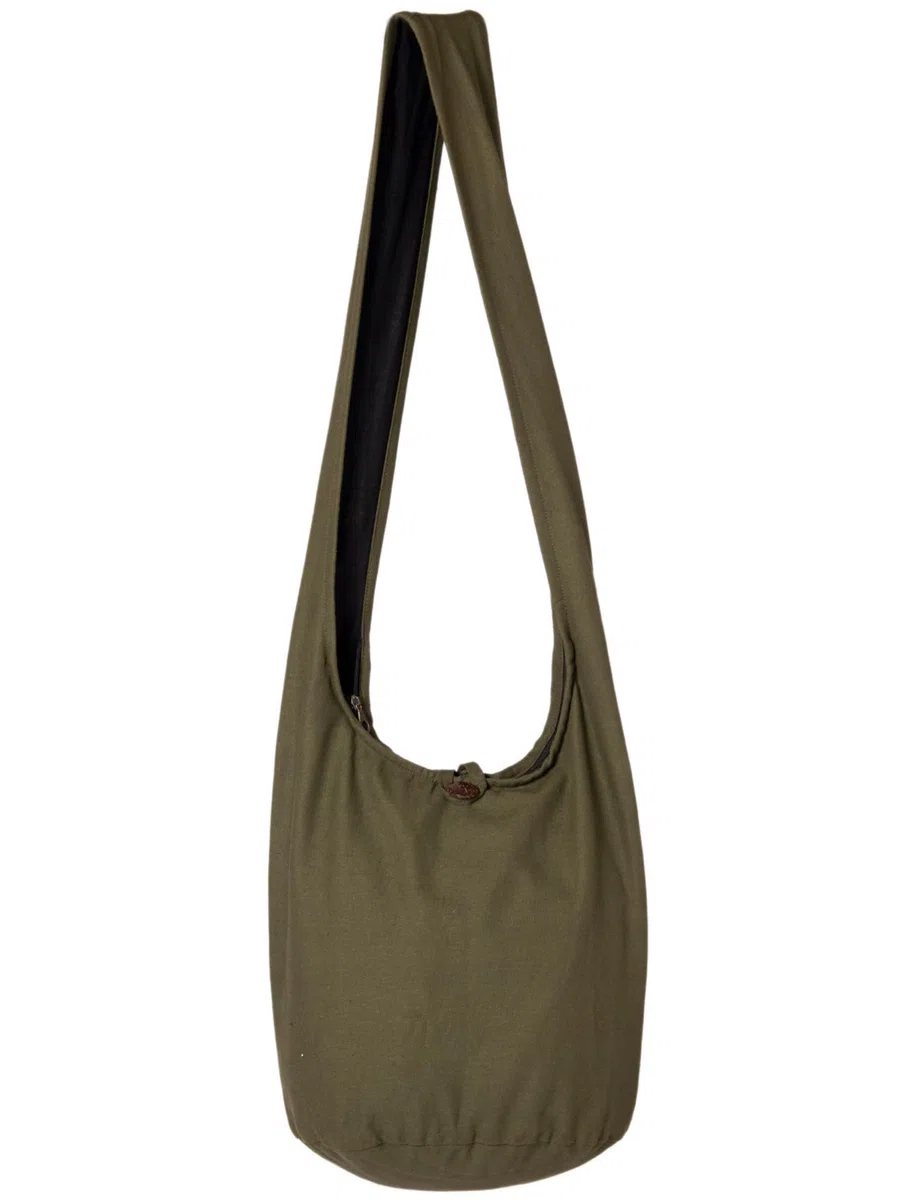 PANASIAM Borsa a tracolla donna & uomo | Borsa grande e leggera in cotone – Stile a spalla con cerniera e tasca interna extra, 2 misure | Accessorio unisex resistente