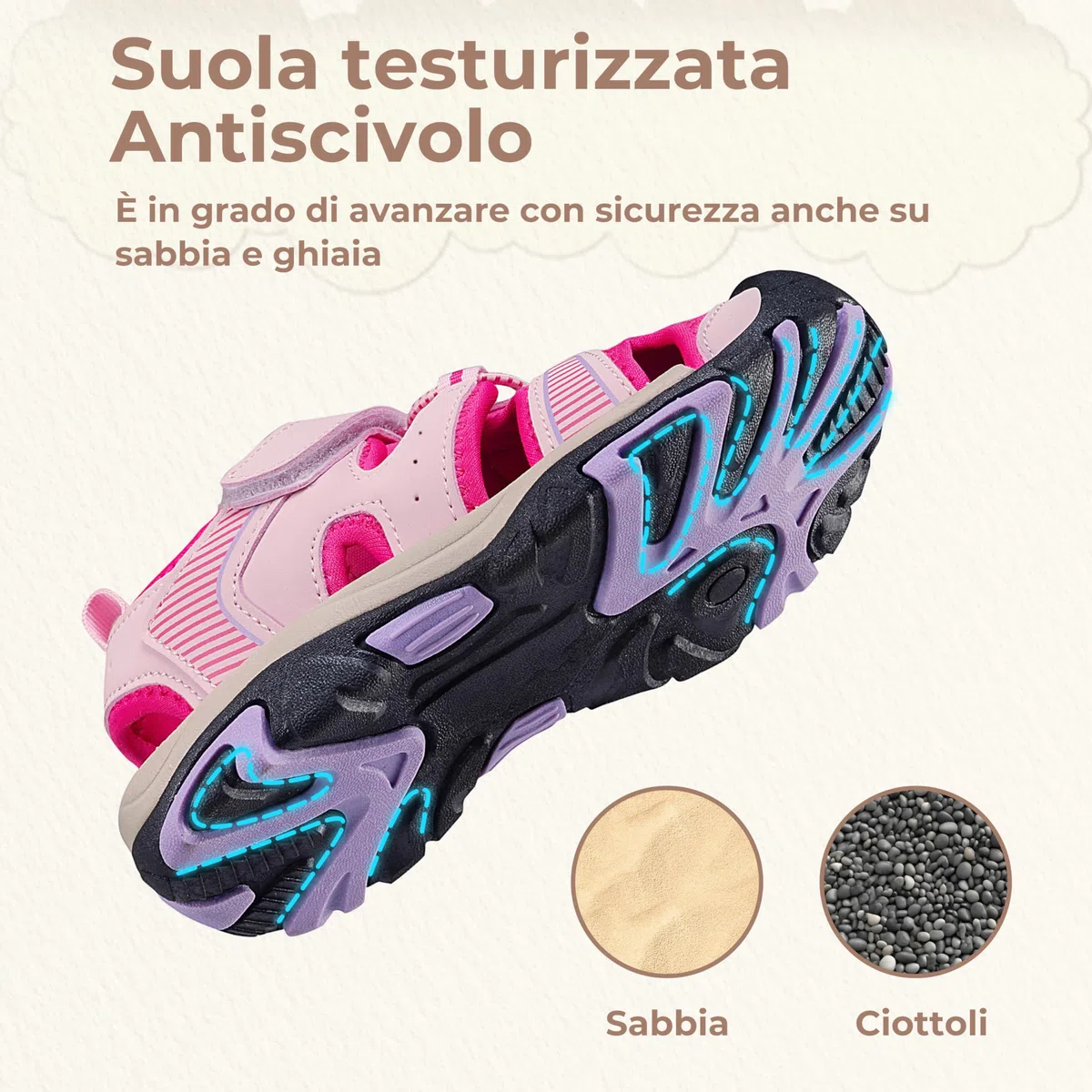 Mishansha Sandali Bambino Bambini Punta Chiusa Sandalo Sportivi Traspirante Antiscivolo Estivi Gr.24-38