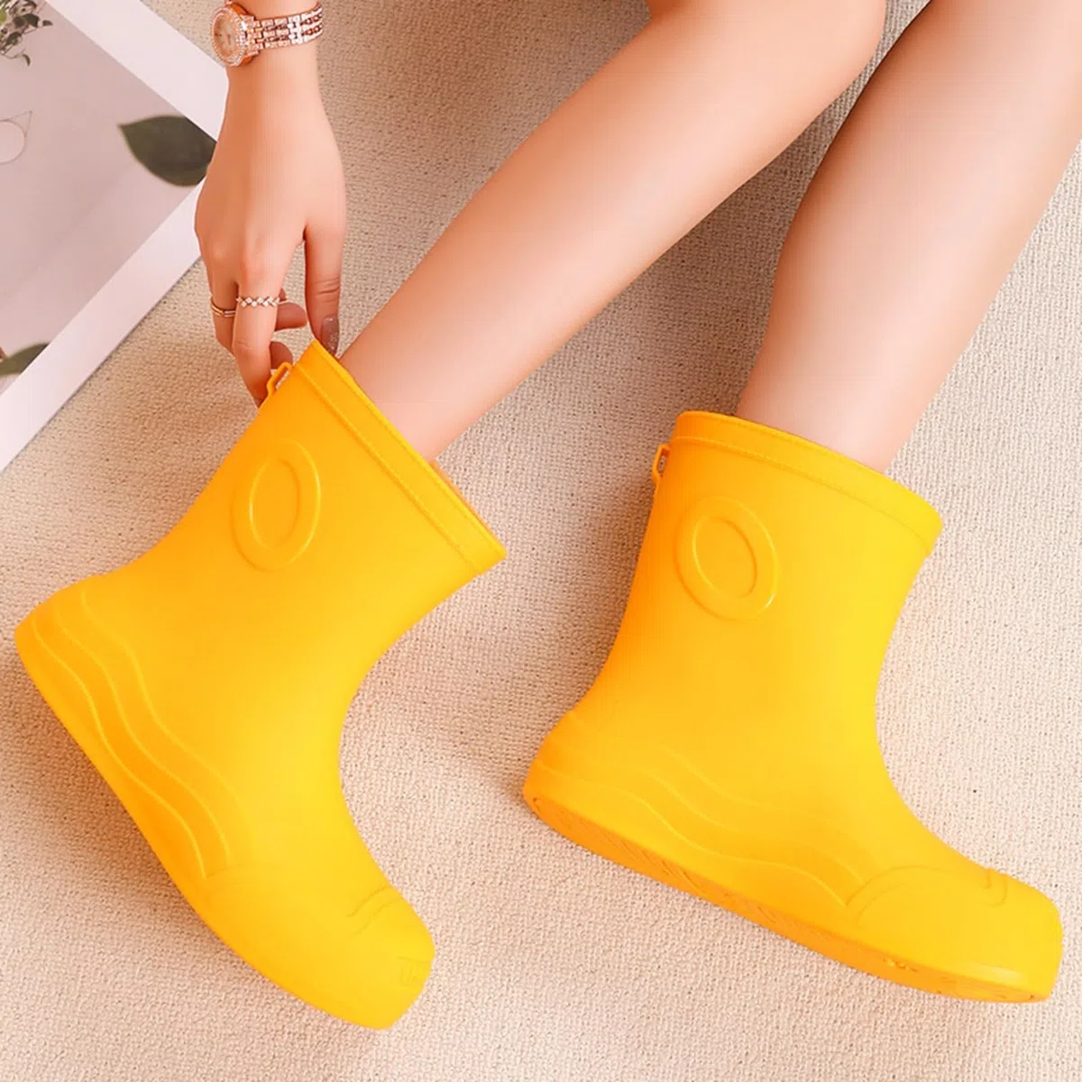 Stivali di Gomma Leggeri da Donna Moda Antivento Stivali Stivaletti Corti Impermeabili Rain Boots da Giardino Impermeabili Stivaletti Pioggia Gomma Esterno con Comfort Ultimi per Esterni