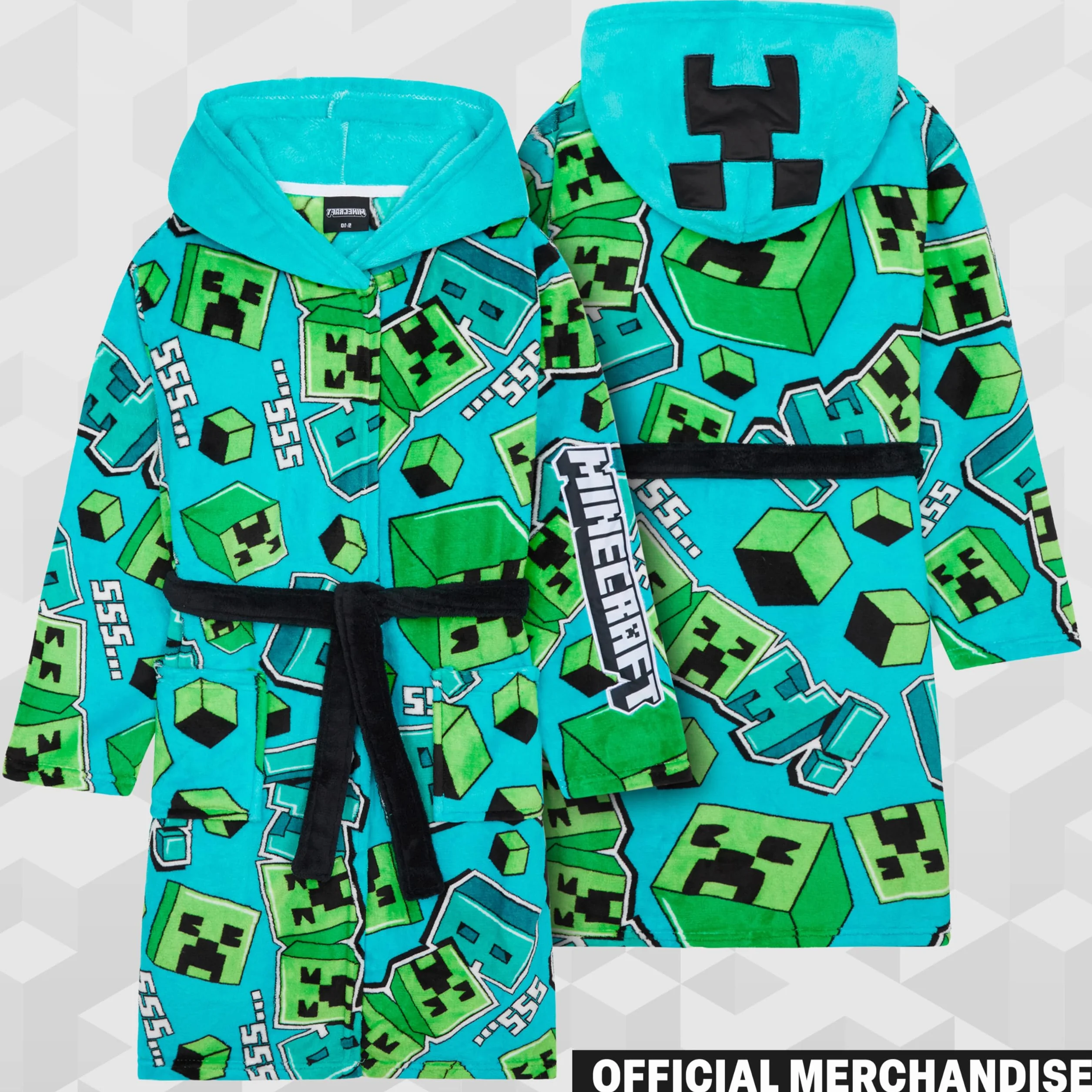Get Trend Minecraft Vestaglia Bambino e Adolescenti, Creeper Vestaglie in Pile con Cappuccio, Gamer Regalo Ragazzo
