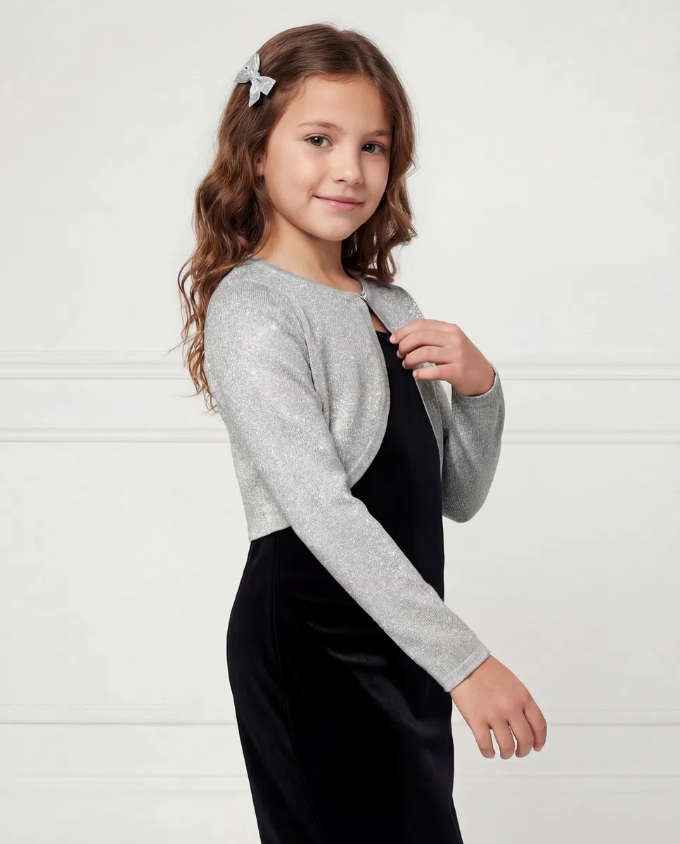 Bolerose Ragazze Manica Lunga Scintillante Bolero Bambini Caridgan