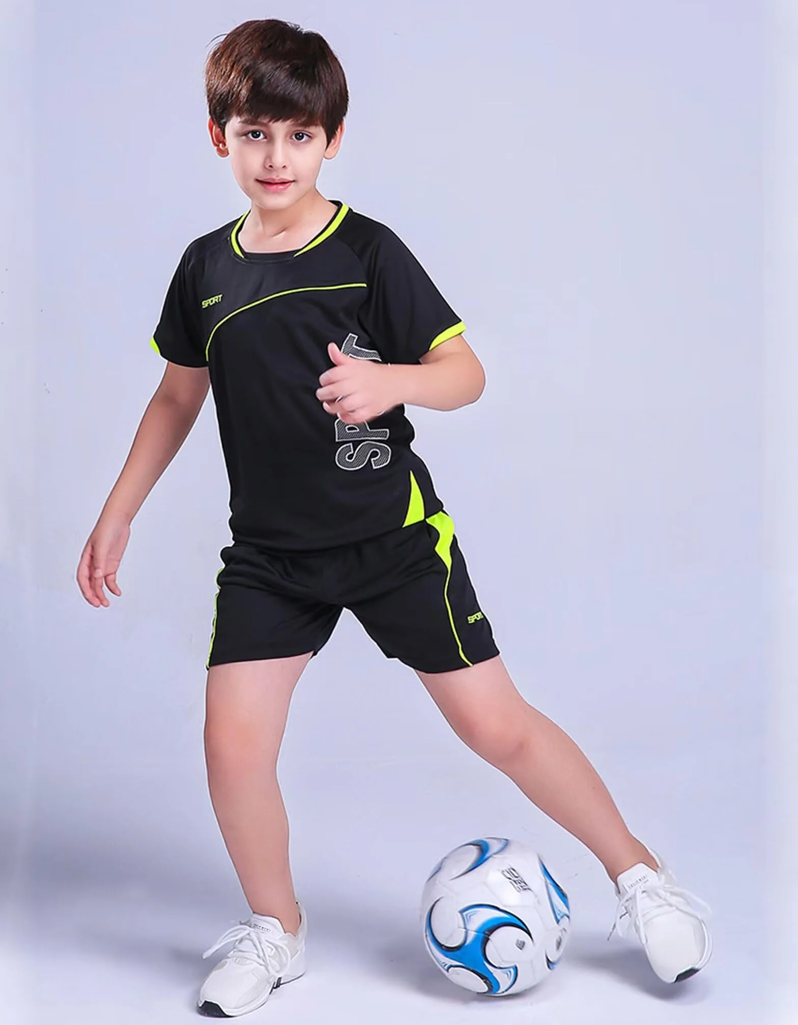 Set Maglie da Calcio Bambino Maglia T-Shirt Pantaloncini Maglietta da Calcio per Bambini