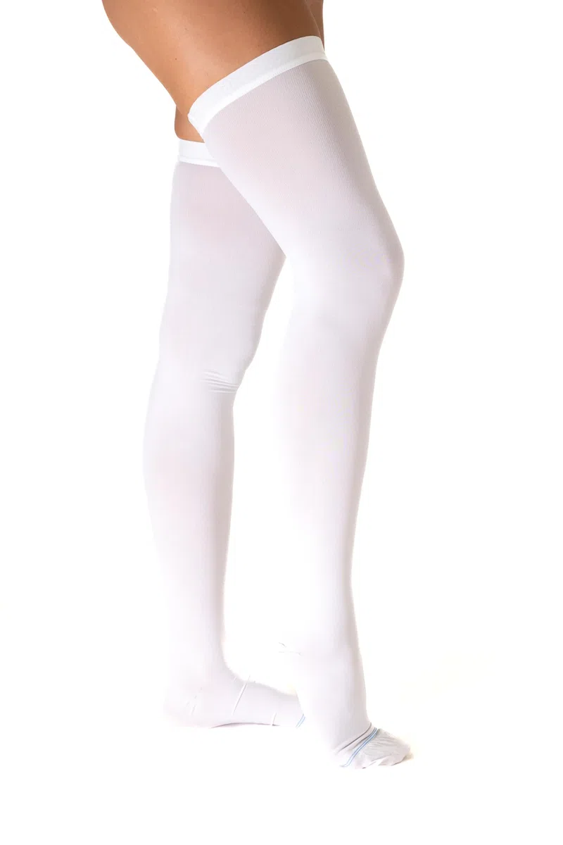 SEGRETA 00053 - Calze Antitrombo Donna e Uomo Post Operatoria, Autoreggenti Anti Embolo con Punta Ispezionabile, per Degenza, Antiembolismo, Compressione Graduata 18-23 mmHg