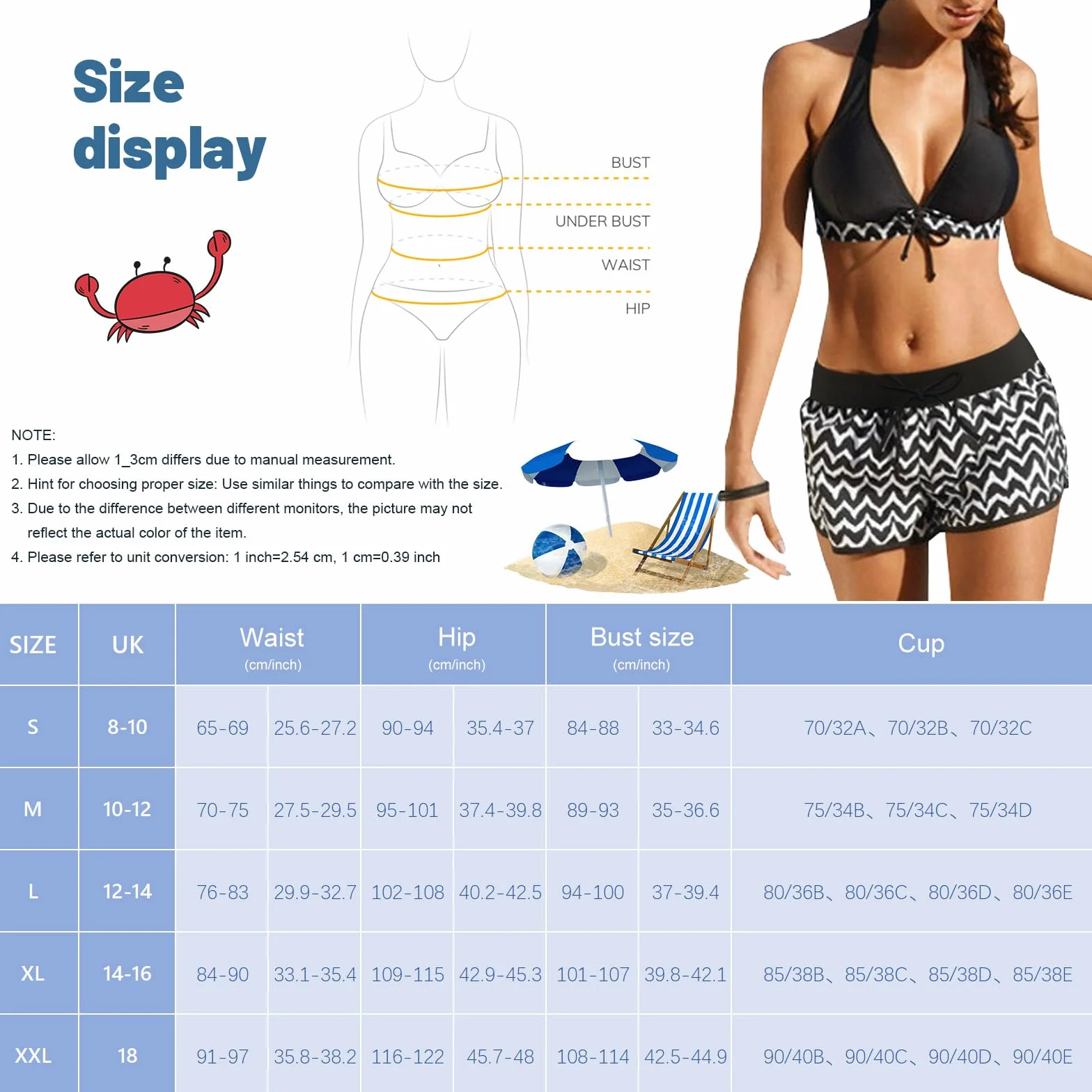 Yuson Girl Costumi da Bagno Donna Bikini Due Pezzi Costume Mare Push up Costume Halter Bikini Set Regolabile Sexy Brasiliana Beachwear Donna con Bikini Imbottito