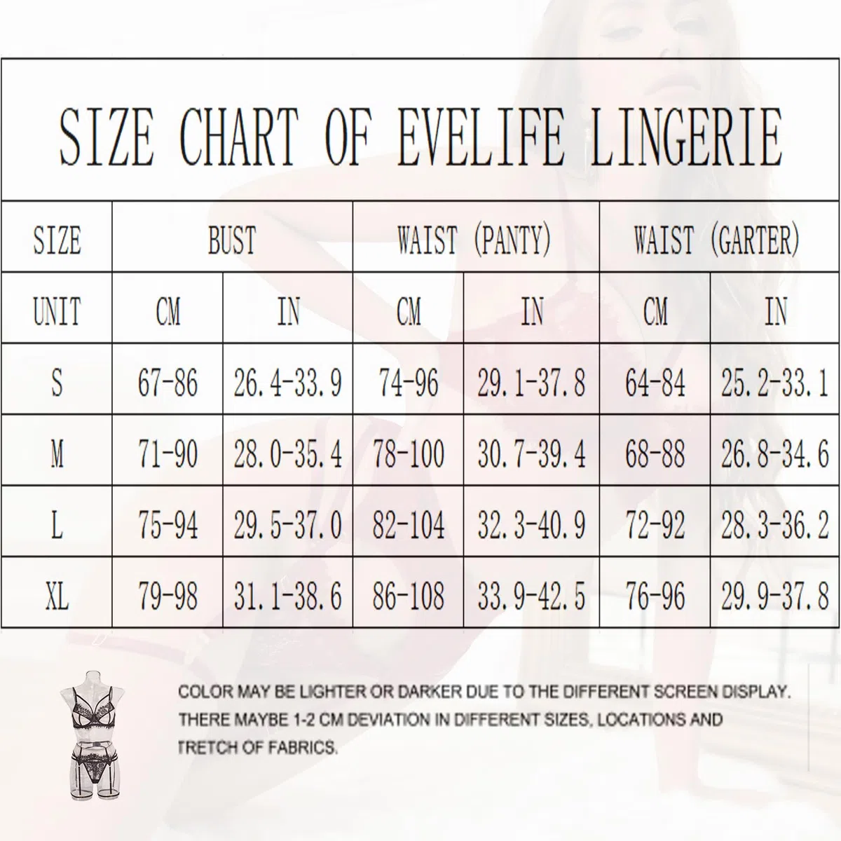 EVELIFE Set Intimo da Donna con Reggicalze 4 Pezzi Sexy Pizzo Intimo con Giarrettiere Coscia a Vita Alta Senza Fondo