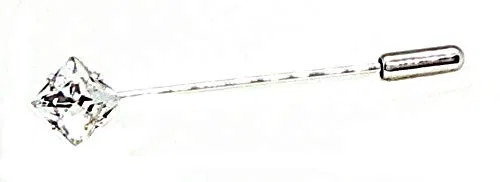 Spilla per cravatta e plastron quadrata con strass cristalli spilli per sposo da ascot made in Italy