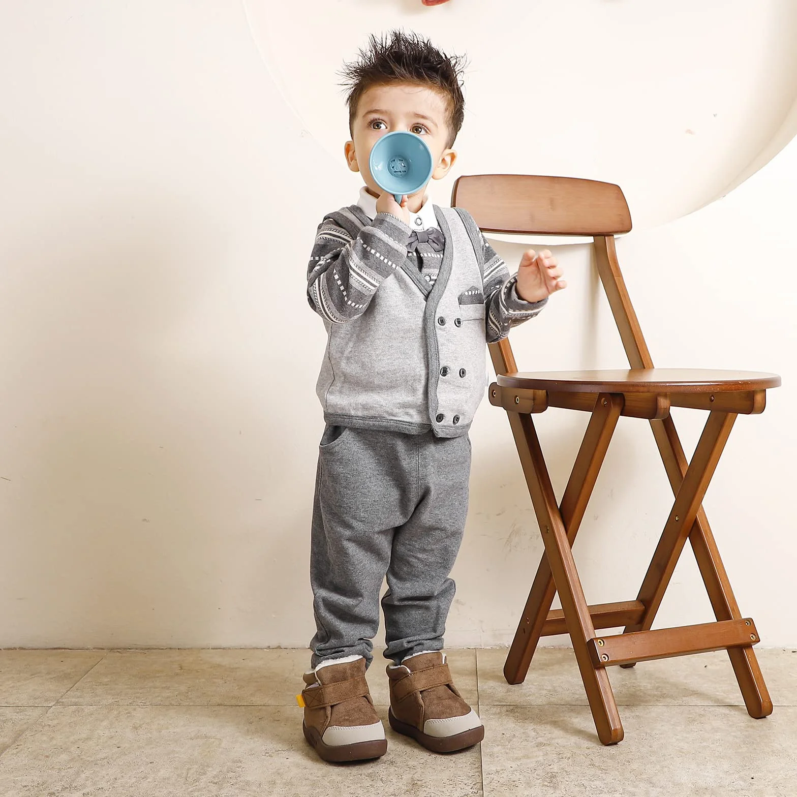 MASOCIO Stivaletti Neonato Neonata Invernali Scarpe Babbucce Bimbo con Suole Gomma Antiscivolo Taglia 18-23 EU