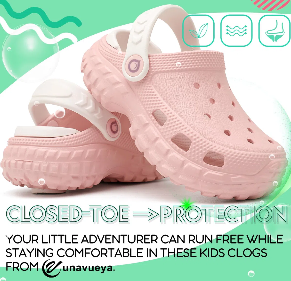 Zoccoli e Sabot Unisex-Bambini e Ragazzi Soletta Amovibile in Eva Leggeri Impermeabili Ciabatte Piscina Antiscivolo con Cinturino Regolabile per Ragazze Taglia EU 24-38