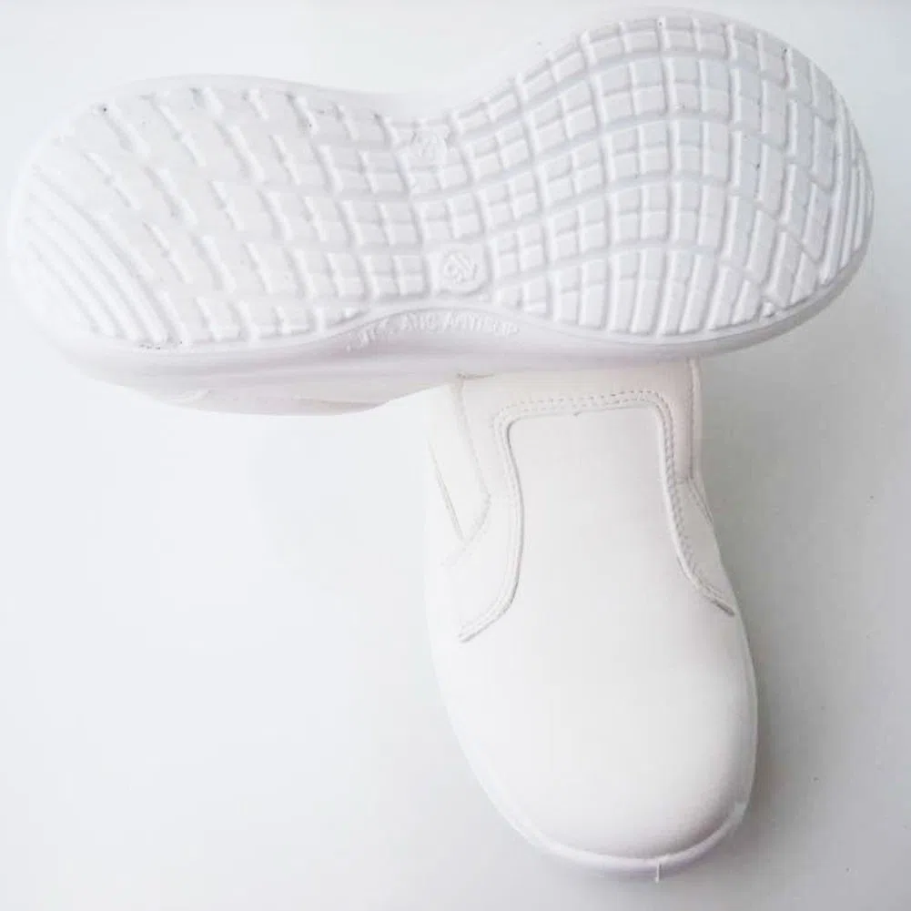 Scarpa Antinfortunistica Bianca Unisex Made in Italy Sanitaria Ristorante Senza Lacci Mocassino da Lavoro Uomo Donna Suola in Microfibra inodore