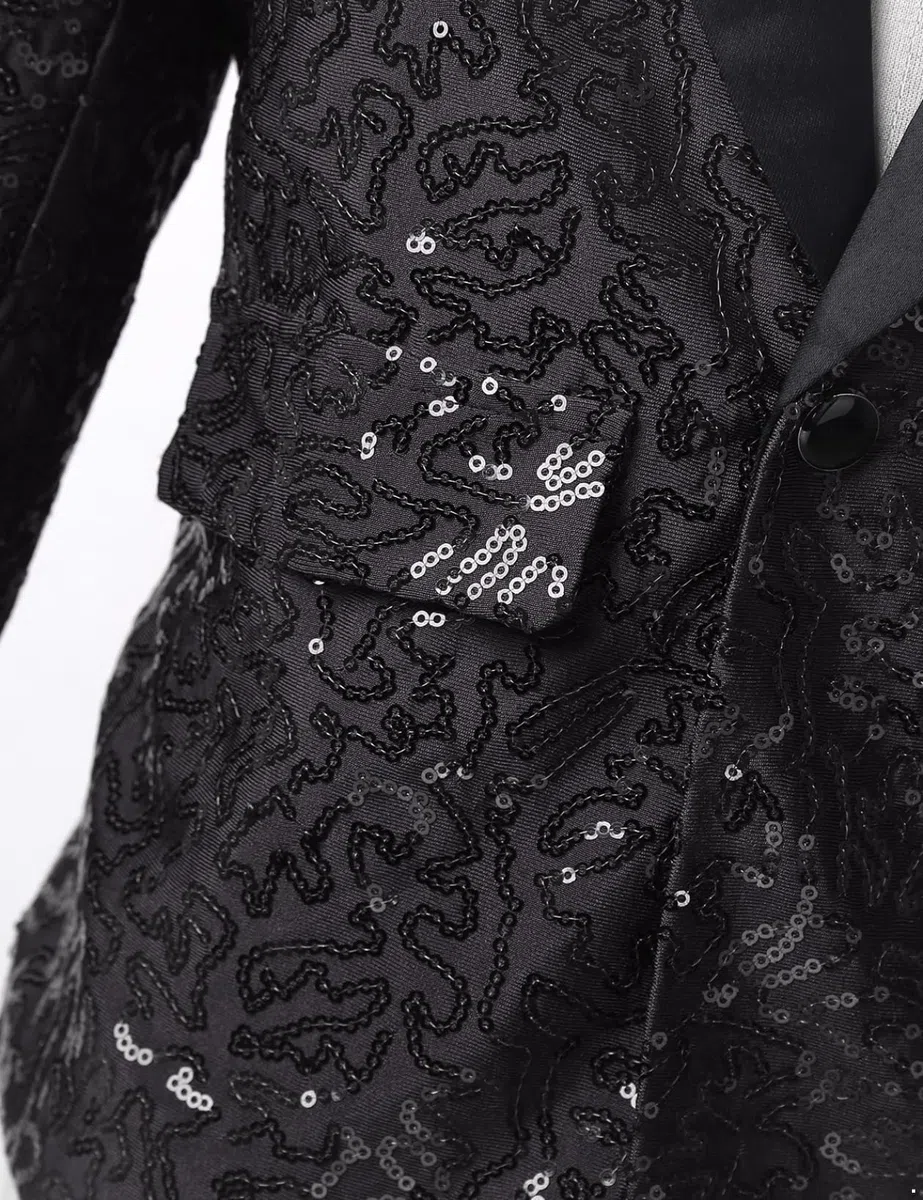 Bambino Ragazzi Blazer Giacca da Elegante con Paillettes Cappotto in Paillettes Formale Costume da Comunione Festa Partito Top Formale Battesimo