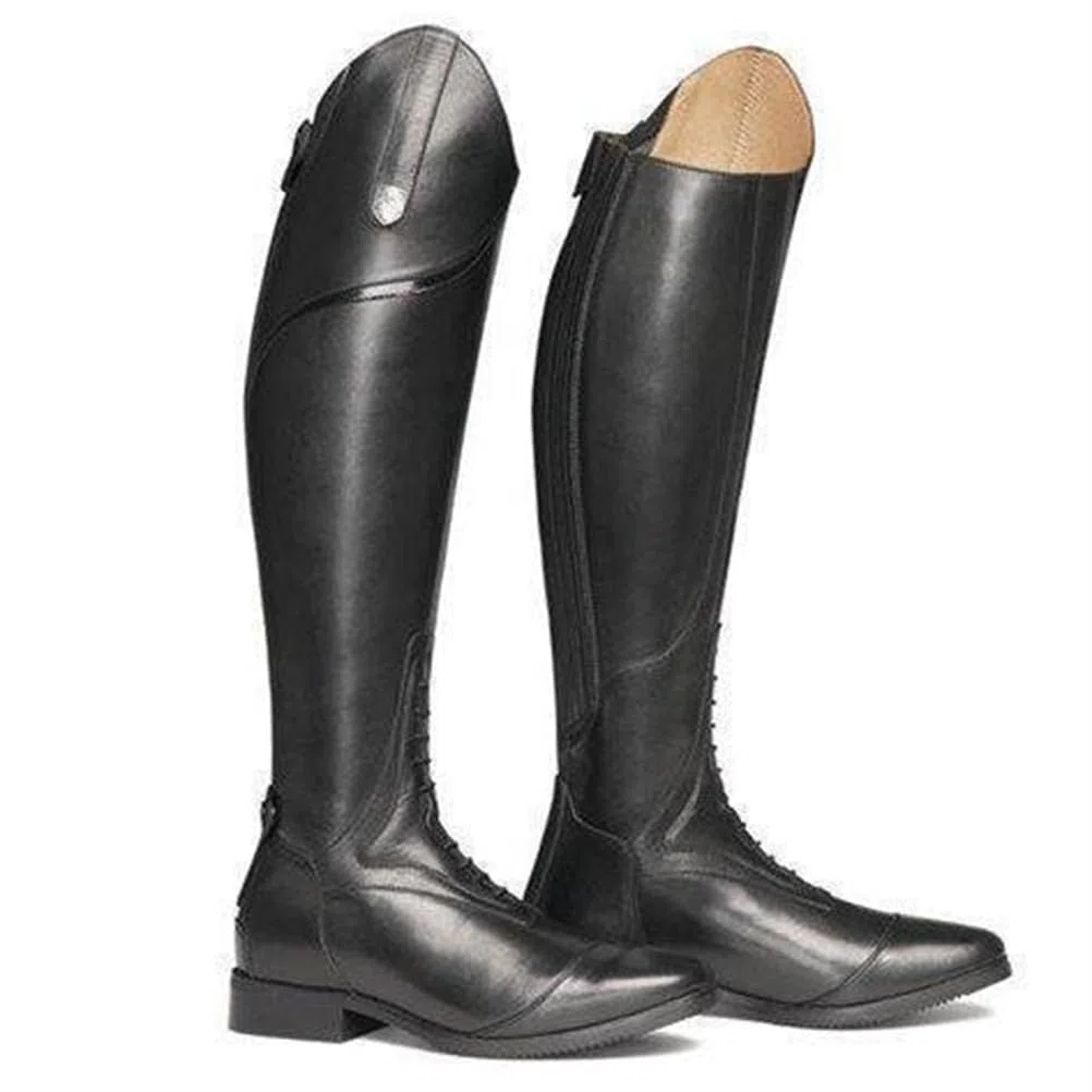 ORANDESIGNE Stivali da Equitazione da Uomo Scarpe da Equitazione Stivali Lunghi Stile Western Stivali Alti al Ginocchio Unisex Stivali da Cavaliere di Grandi Dimensioni all'aperto