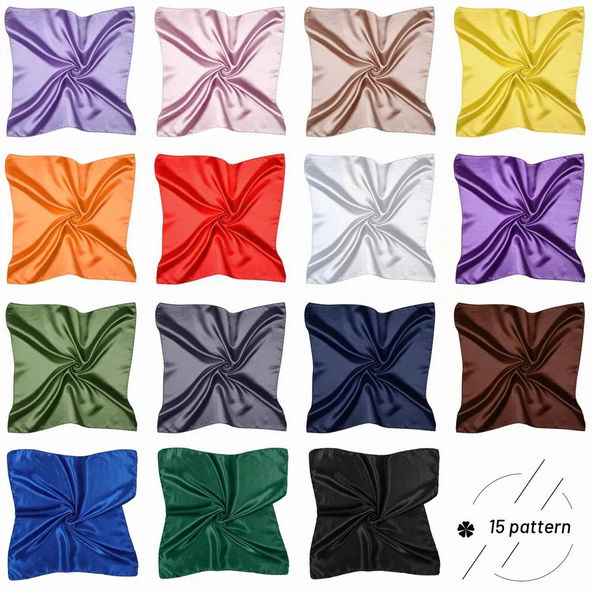 SATINIOR 15 Pezzi Sciarpa Collo Quadrato da Donna Fazzoletto da Collo Tinta Unita Misto Copricapo Sciarpa Bandana