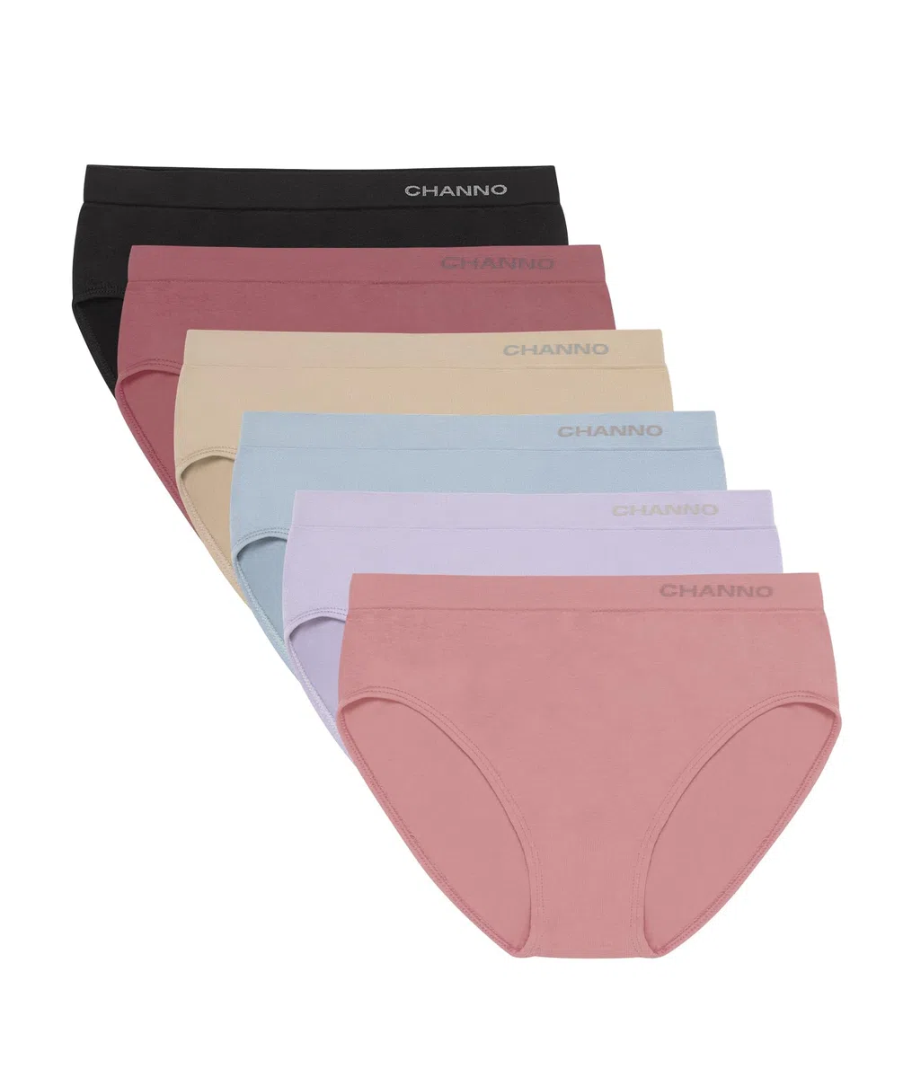 Channo Mutandine Classiche da Donna in, Senza Cuciture con Effetto Invisibile, Vita Alta, Colore Unito