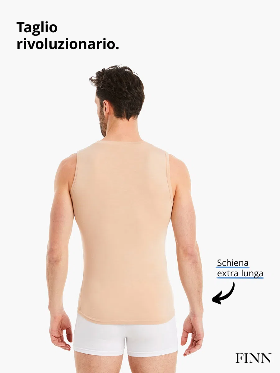 FINN Maglietta Intima Business Uomo Senza Maniche con Collo Rotondo - Maglia Sottogiacca in Originale Tessuto Lenzing® Modal - La Canotta Perfetta sotto Camicia e Abito