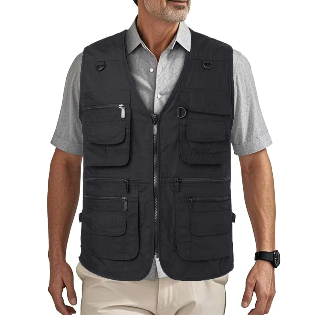 Uomo Gilet da Pesca Multitasche Giubbino da Lavoro Smanicato Traspirante Outdoor Vest JRC Safari Giacche Gilet MJ10