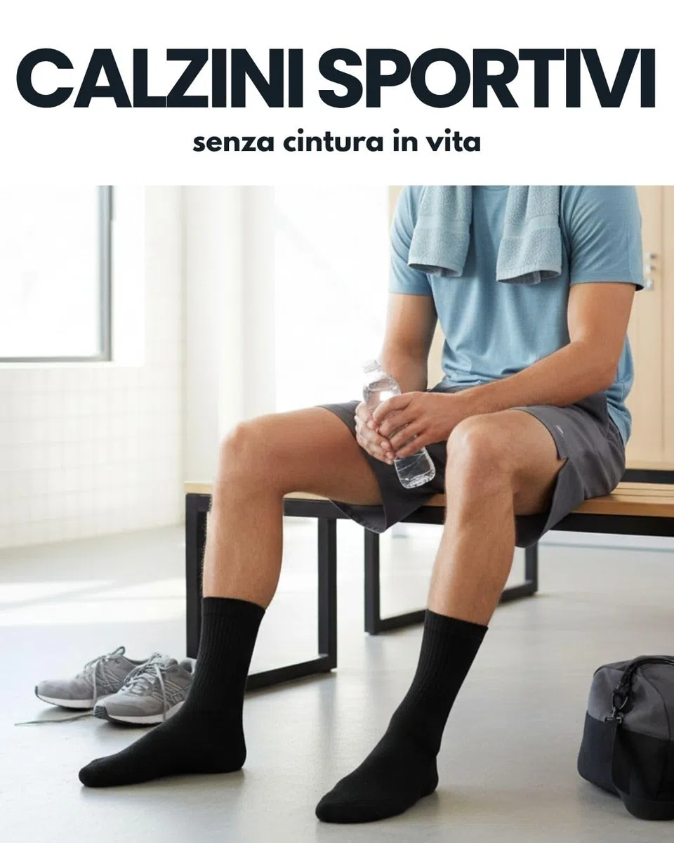 sockenkauf24 10 Paia Calze Sportive Uomo Donna Calzini Tennis Spugna Rinforzati Crew Socks