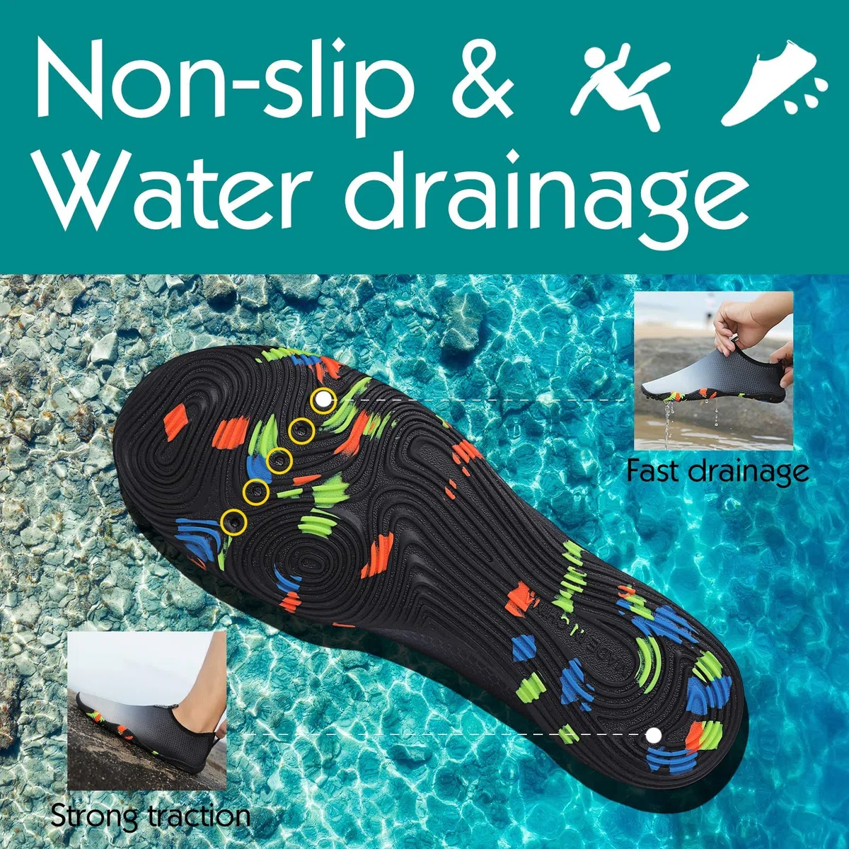 Baofular Scarpe da Scoglio Uomo Donna Scarpe Mare Traspiranti Scarpette da Scoglio Antiscivolo Scarpe da Acqua per Spiaggia Piscina Immersione Yoga Sport Acquatici Gr.35-46
