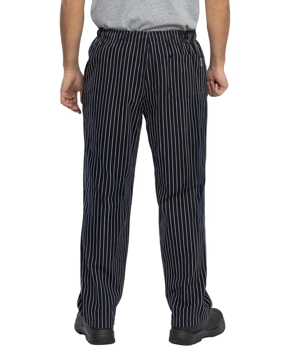 PALLTEX Bruno - Pantaloni da cuoco in 100% cotone, da uomo e donna, con coulisse, vita regolabile, EN 13688