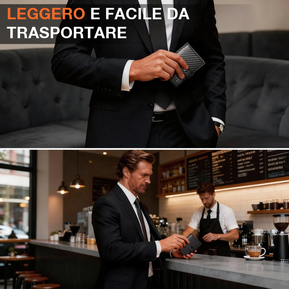 TENBST Portafoglio Uomo & Donna | Porta Carte di Credito 10 carte | Porta Tessere Uomo con Portamonete e Scomparti Banconote | Portacarte Uomo con RFID Protezione Anticlonazione - Regalo per Auto