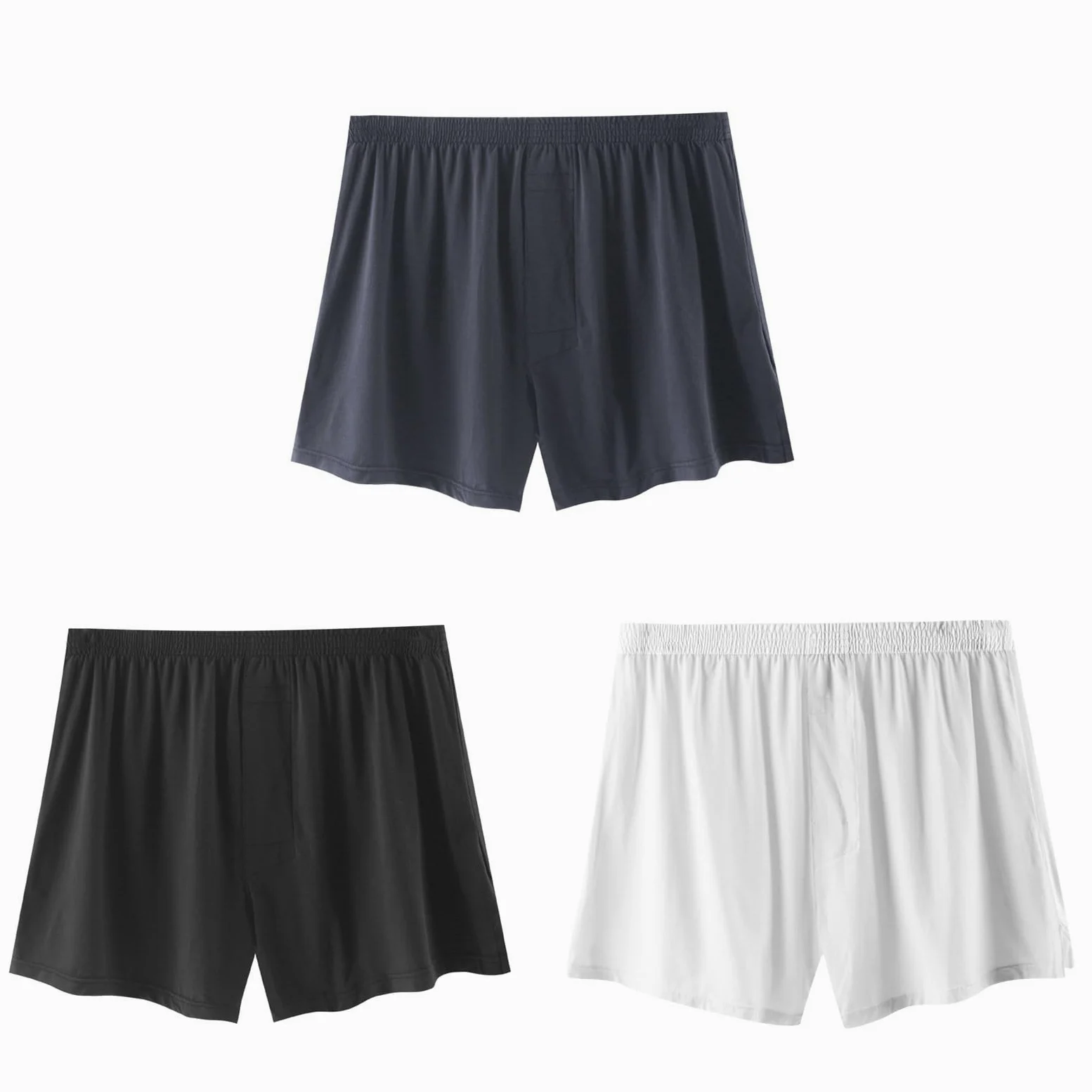 Generico 3PC Pantaloncini da notte da uomo, taglie grandi, da uomo, corti,sottili, il tempo libero, estivi, corti, leggeri, per il sonno, pantaloni da pigiama, taglie forti, estivi, in cotone#4i1