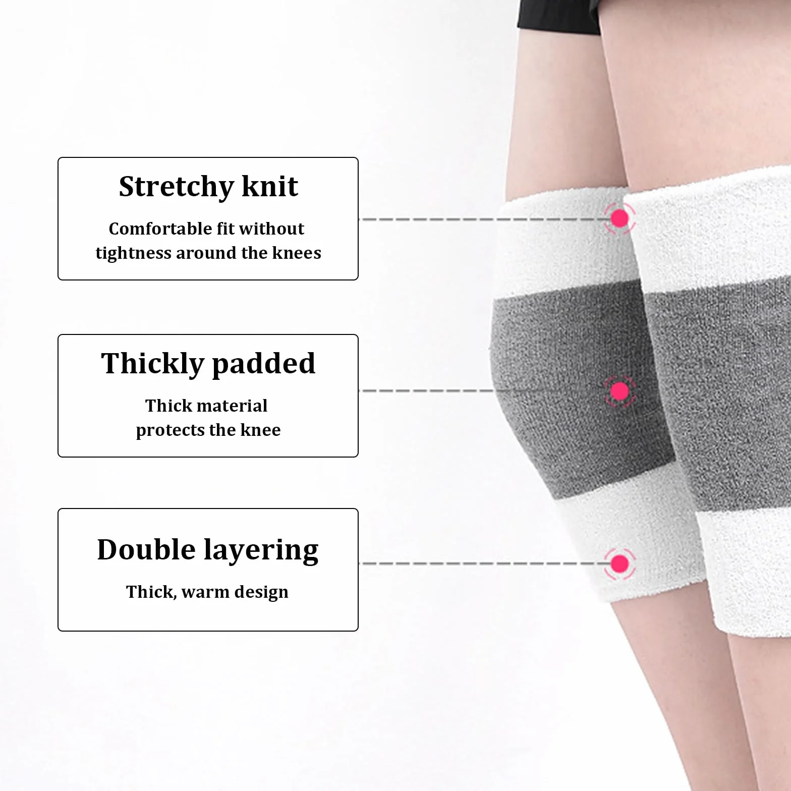 Ginocchiere Termiche Invernali per Ginocchia 1 Paio Artritiche Supporto per Ginocchiere Invernali Caldo Scaldamuscoli Invernali Traspiranti per Sci Ciclismo Danza Corsa Artrite Tendinite Unisex