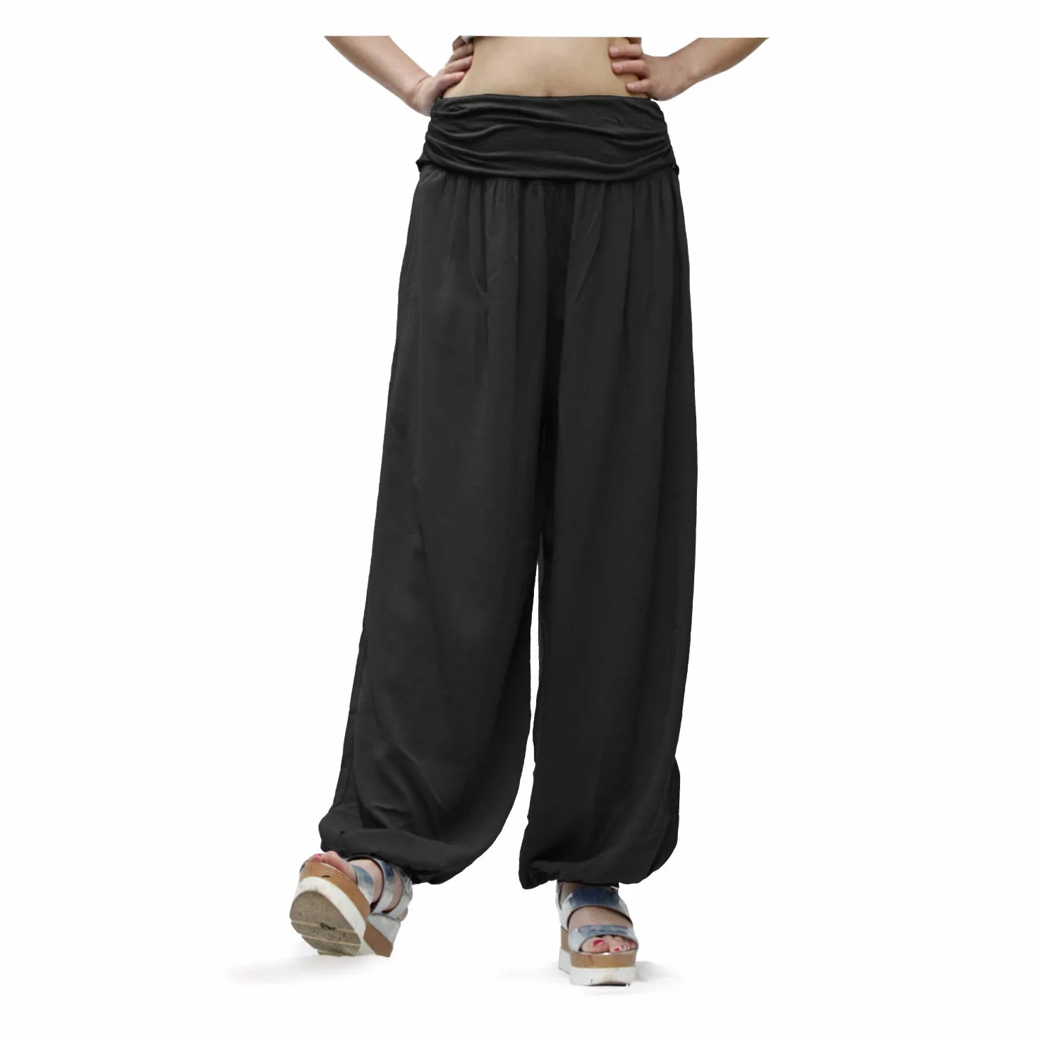 GLAMEXX24 Pantaloni Harem Donna, Larga Casual Pantaloni da Yoga con Tasche, Estivi Pantaloni Sportivi Leggeri per Jogging, Danza, Pilates