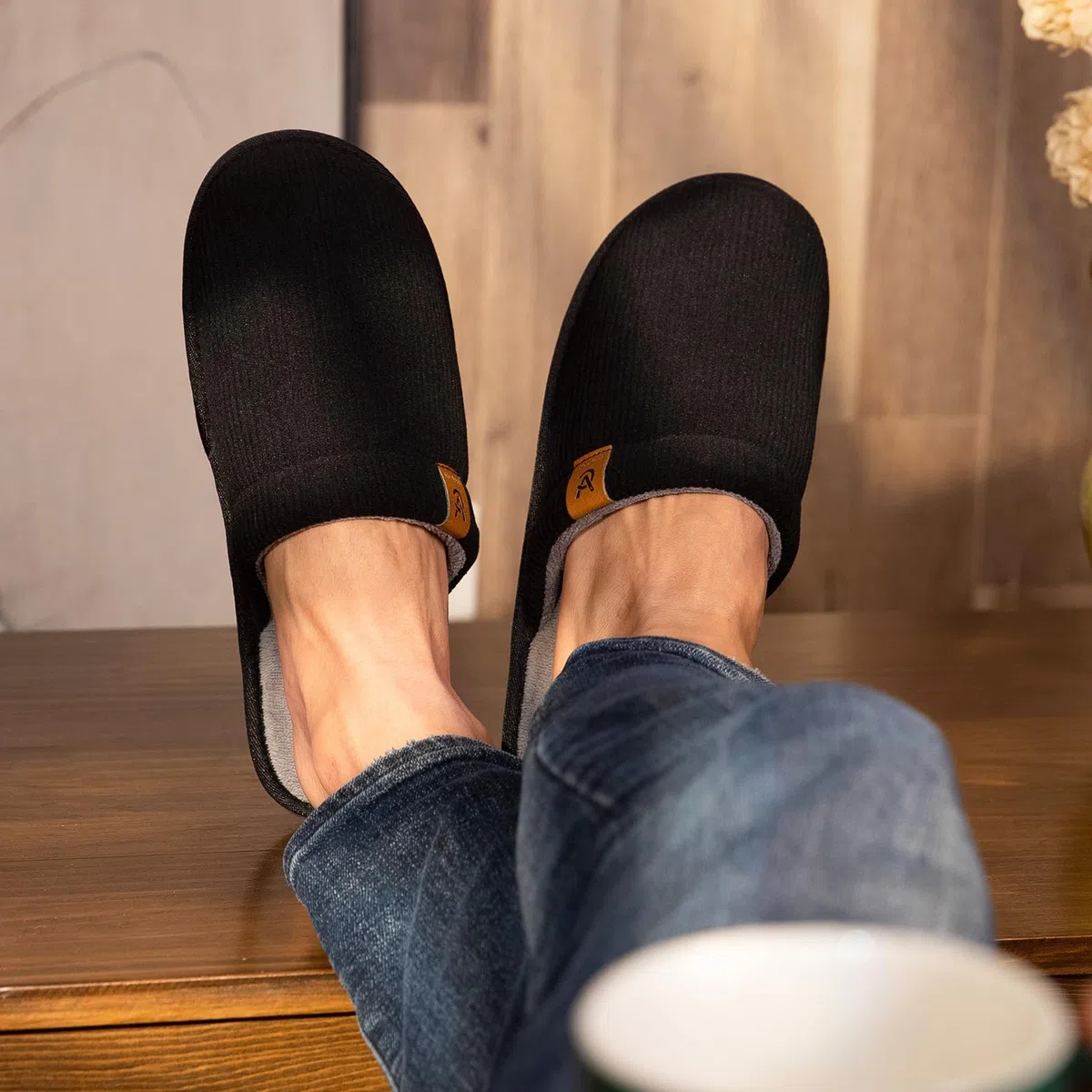 VeraCosy Pantofole Morbido Scuff Traspirante da Uomo Memory Foam Indoor Outdoor Pantofole