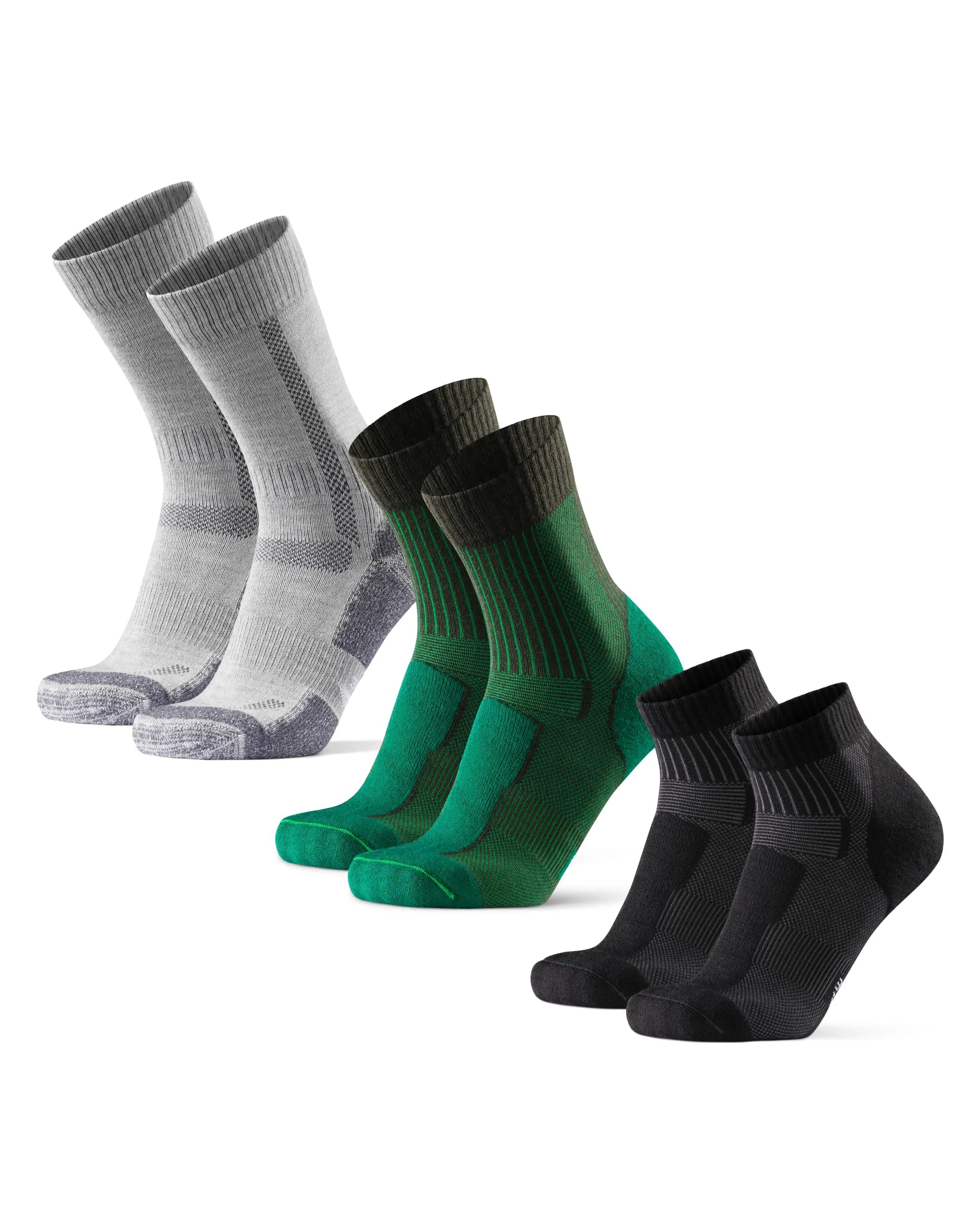 DANISH ENDURANCE Calzini Trekking Lana Merino, Uomo e Donna, Calze Termiche Lunghe, Medie e Corte, Traspiranti e Anti-Vesciche, Unisex, 3 Paia