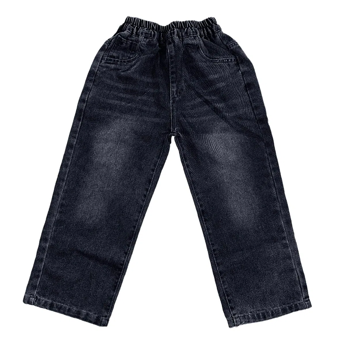 Bambini Jeans Baggy Larghi Ragazzo Denim Pantaloni con Vita Elastica Larga Bambino Jeans con Tasche Lunghi Bimba Denim Pantaloni Eleganti Wide Leg Vintage Stretch 5-13 Anni