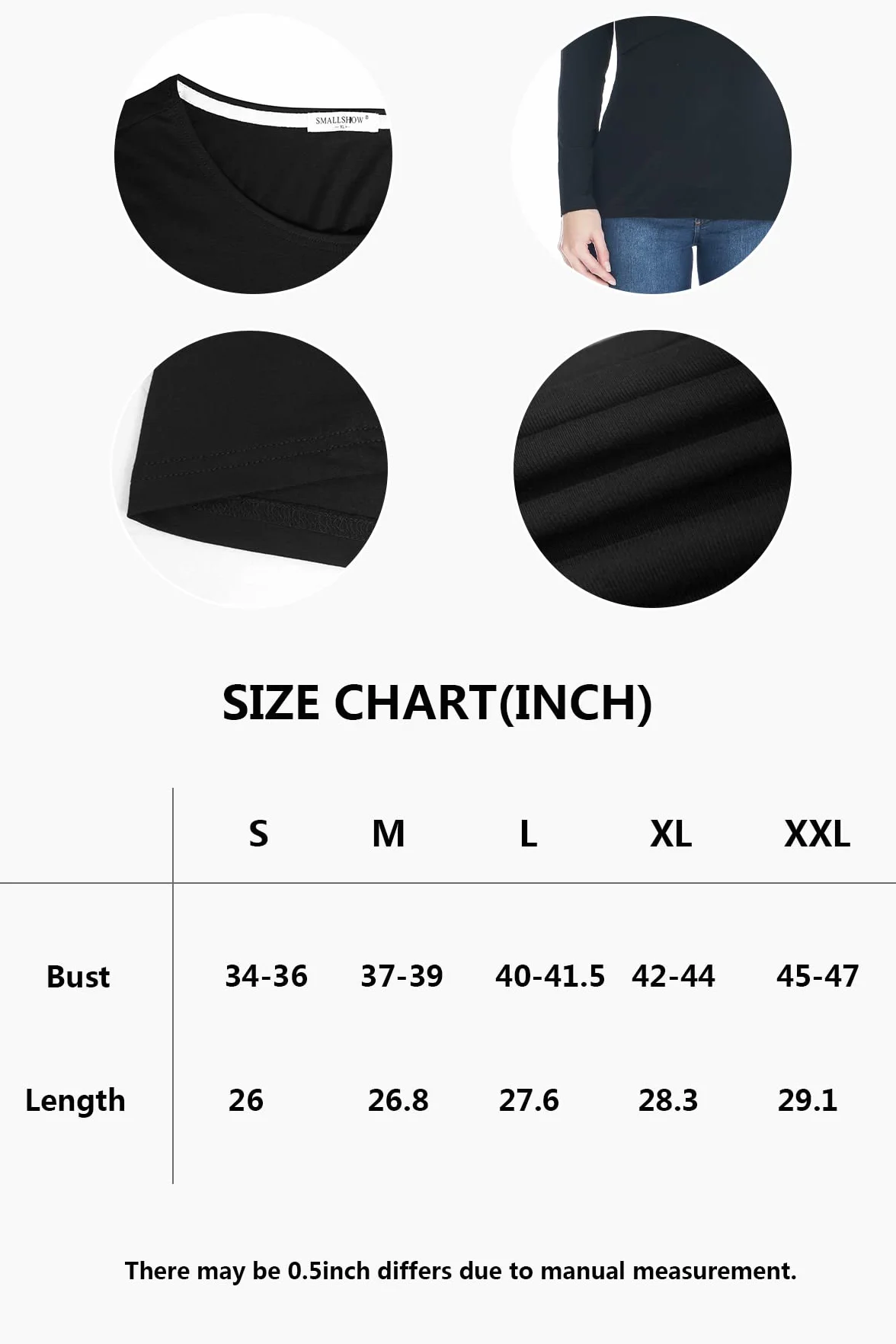 Smallshow Donna Top per Allattamento a Maniche Lunghe 3 Pack