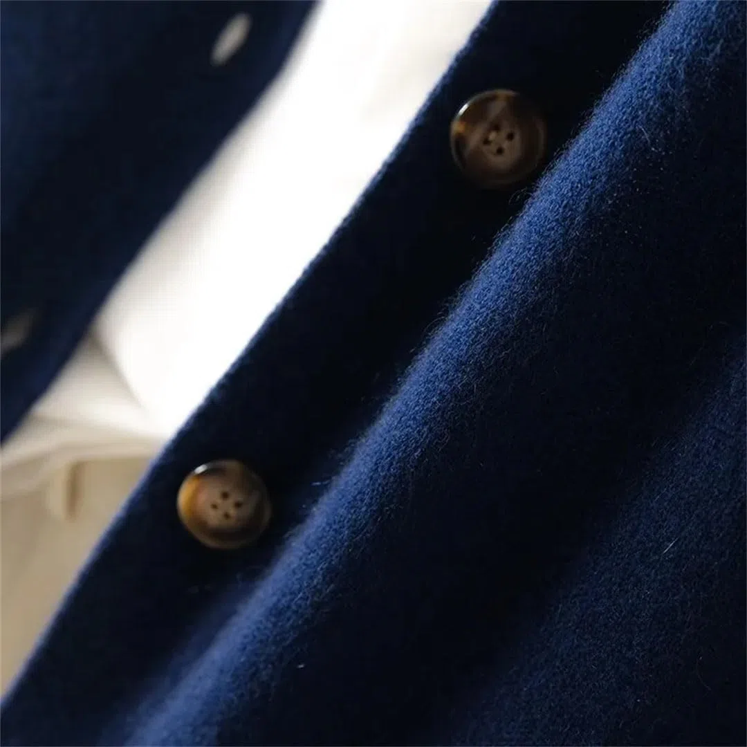 Alloaone Cardigan in Maglione di Cashmere A Maniche Lunghe da Donna con Maglione Lavorato A Maglia di Lana Sciolta A Collo Mezzo Alto