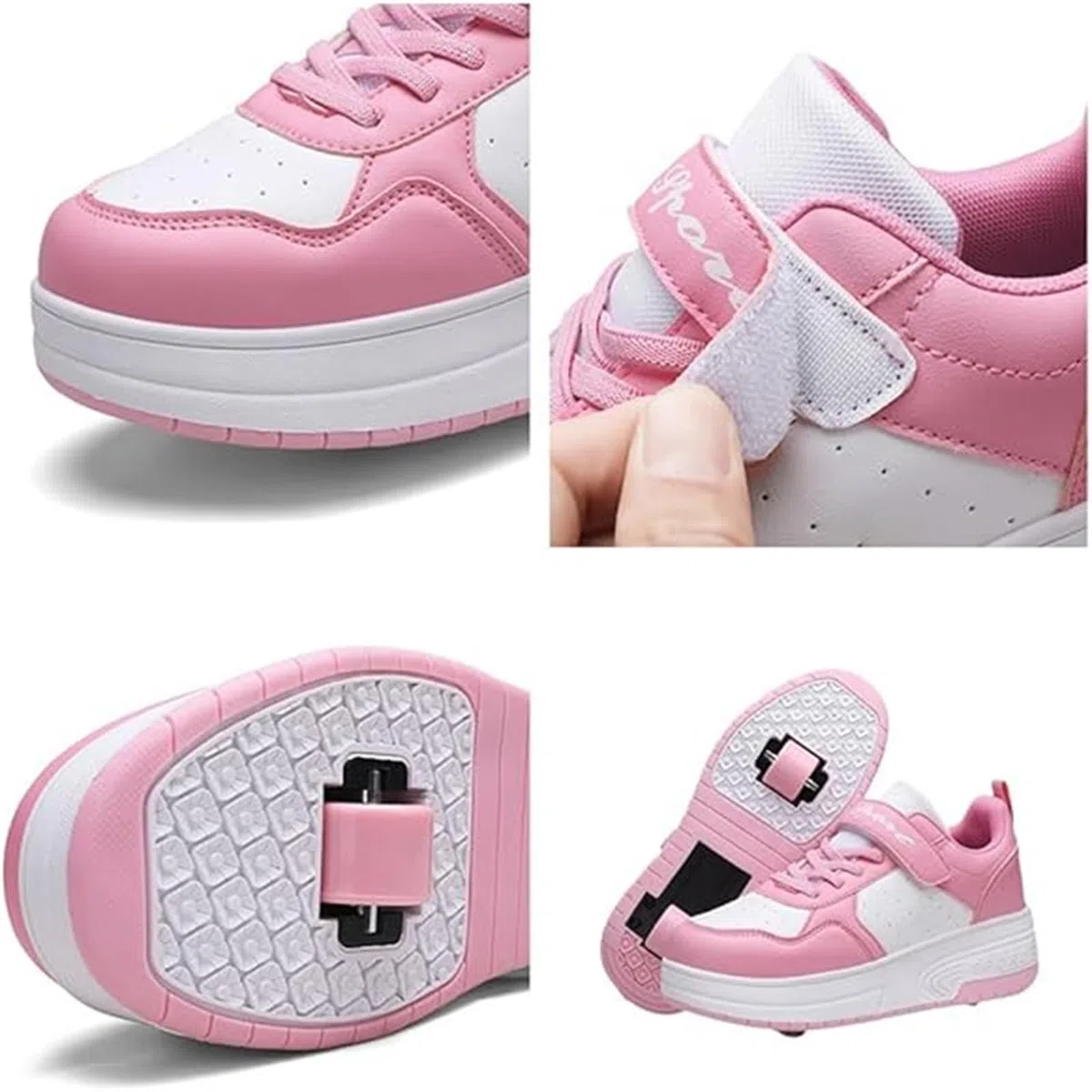 Surwin Moda Scarpe con Rotelle Bambino, Scarpe con Rotelle Bambina, Sportive Scarpe da Skateboard Versatile, Scarpe per Bambini Rotelle a Scomparsa 2 in 1 Unisex