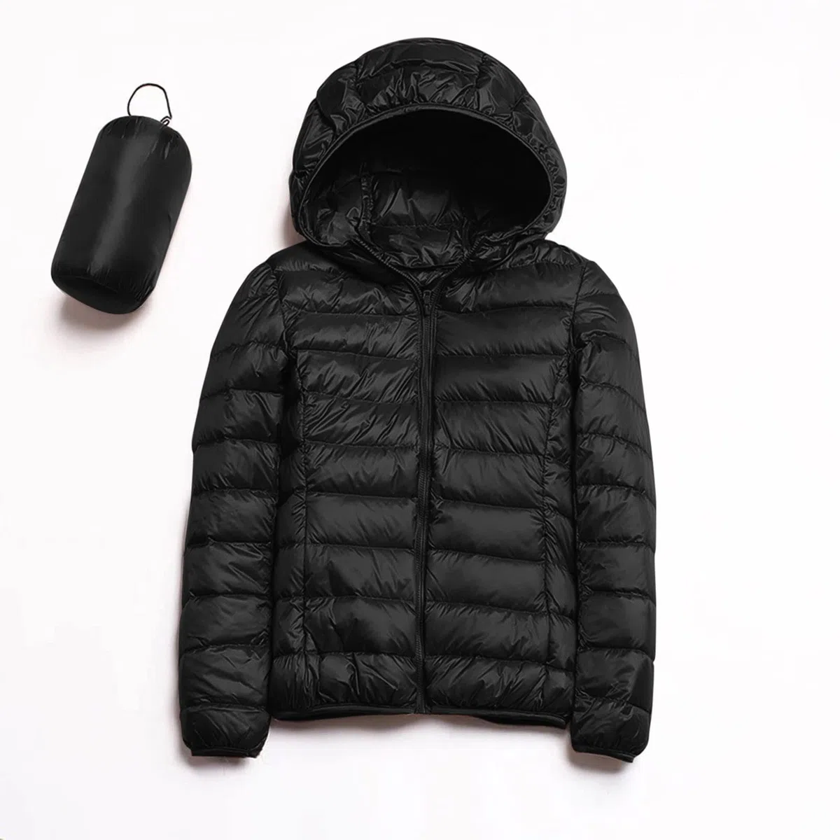 Giacca Donna Trapuntino Leggeri Piumino 100 Grammi Ripiegabile Imbottito Piumini con Cappuccio Invernale Antivento Taglie Forti Cappotto da Donna Mezza Stagione Antivento Giacconi Imbottiti Slim