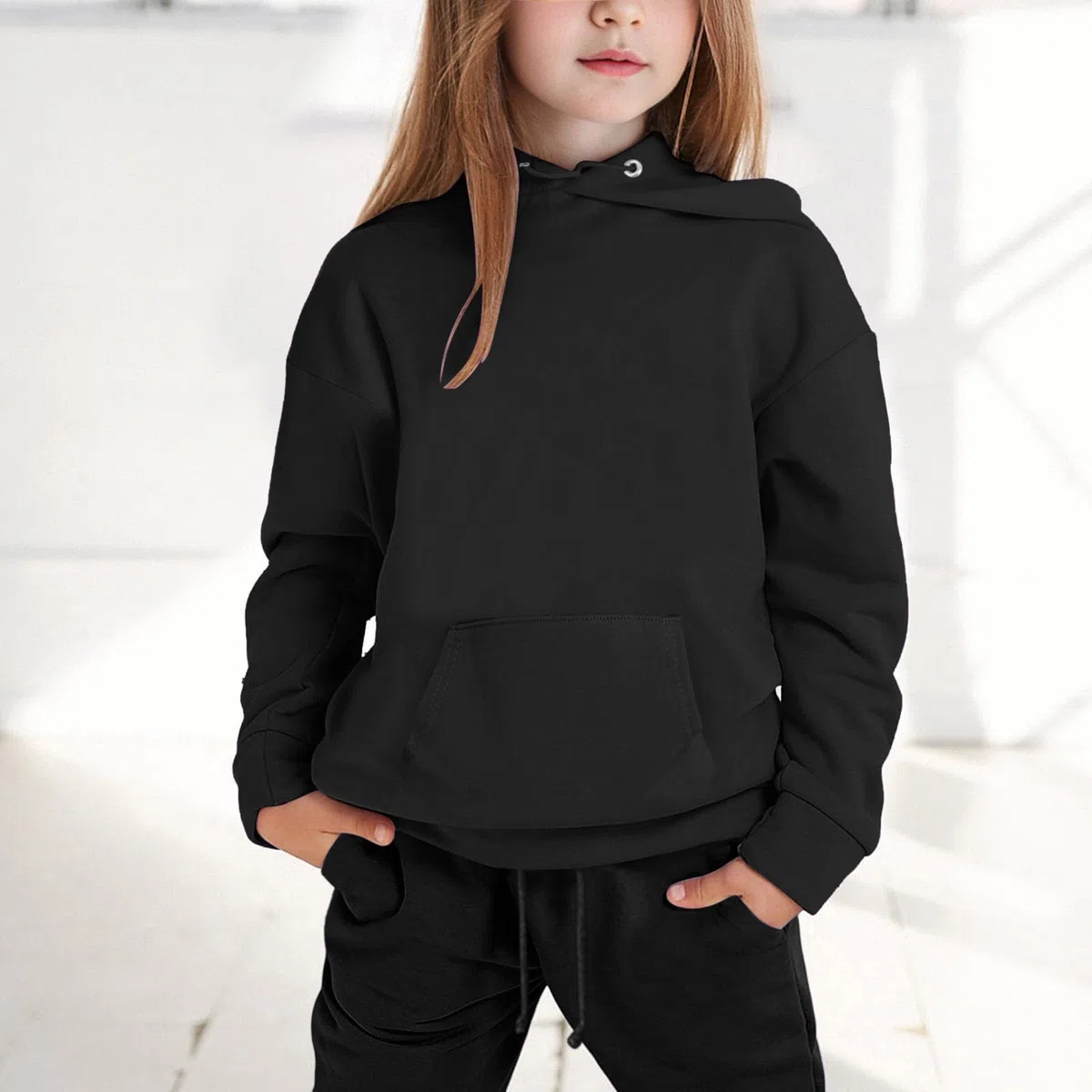 Generico Tuta Bambina Con Felpa Con Cappuccio E Joggers, Abbigliamento Sportivo In Cotone Bambini Ragazzi Tuta Felpa con Cappuccio e Jogging Pantaloni 2 Pezzi Tute da Sportivo per 2-13 Anni