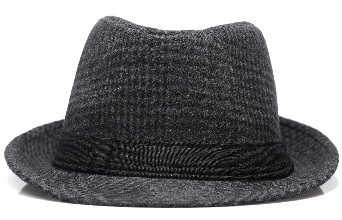 Initlove Cappello da uomo Fedora classico in feltro Panama cappello a tesa corta Trilby cappelli