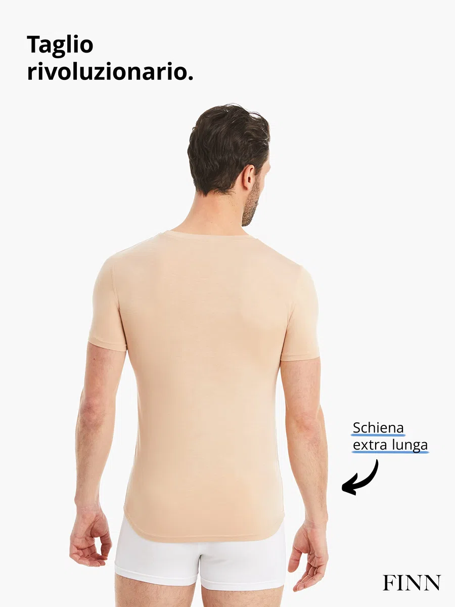 FINN Maglietta Intima Business Uomo a Manica Corta con Collo Rotondo - Maglia Sottogiacca in Originale Tessuto Lenzing® Modal - La T-Shirt Perfetta sotto Camicia e Abito