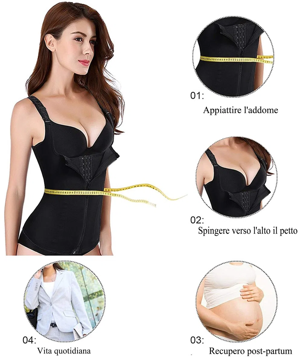 Donna Corsetto Vita Dimagrante Body Modellante Cintura Intimo Shaper Training Vestiti Shapewear Contenitivo Snellente