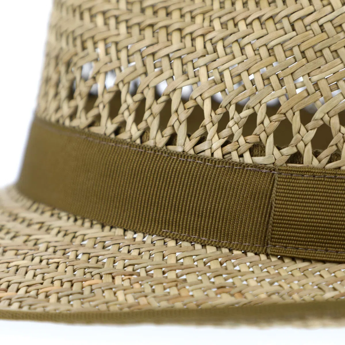 fiebig Bogart Cappello di Paglia | Cappello Estivo con Nastro e Bordi | Fedora da Sole a Tesa Larga | Fatto in Italia