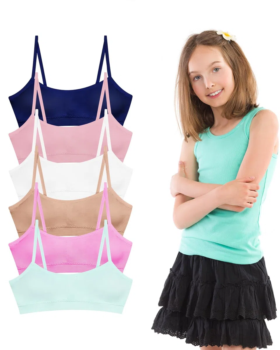 Channo Ragazza Reggiseno Sportivo Basic in, Senza Ferretti e Senza Cuciture