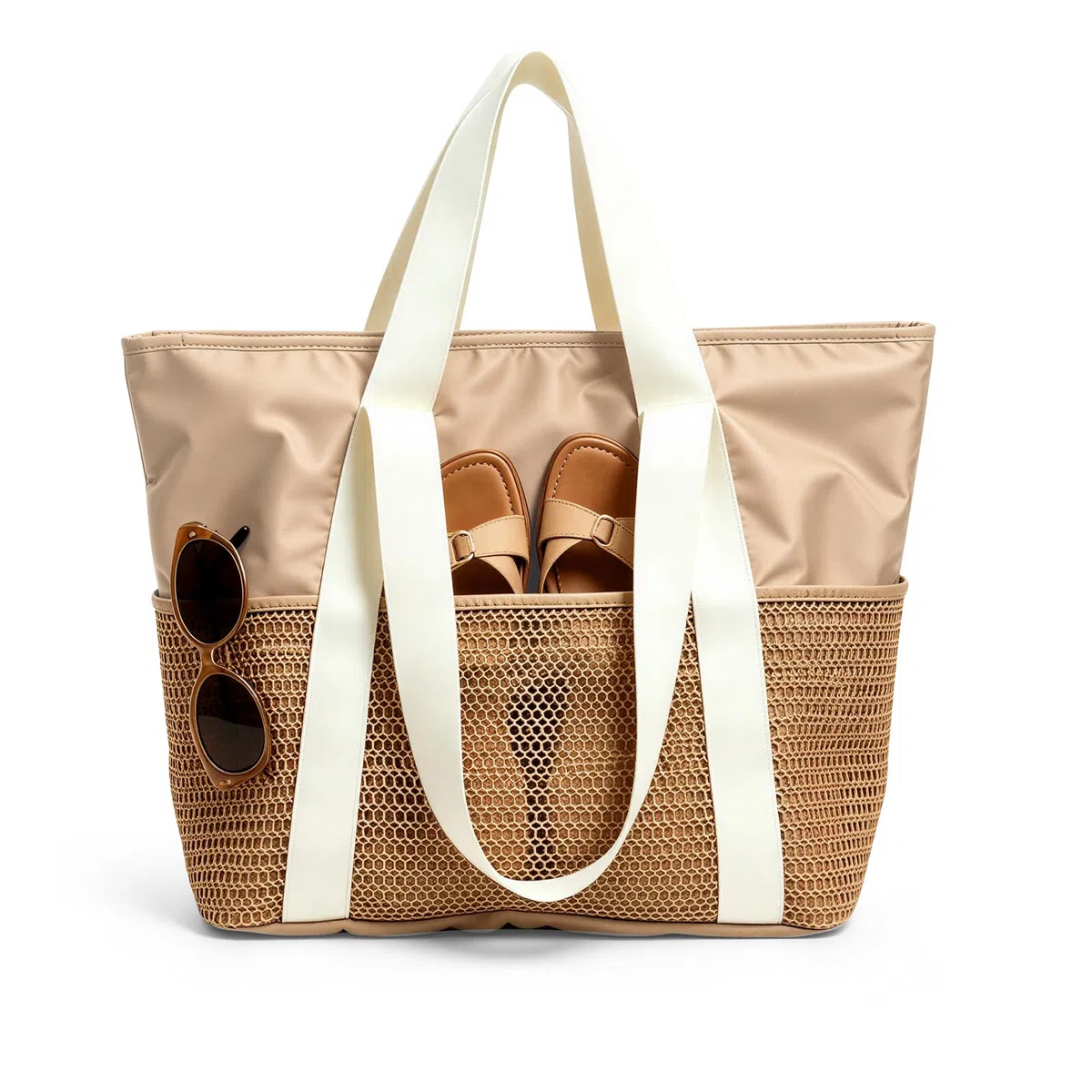 Borsa da spiaggia da donna, con chiusura lampo, grande borsa da spiaggia XXL, borsa per la famiglia, impermeabile, per piscina, borsa da spiaggia pieghevole