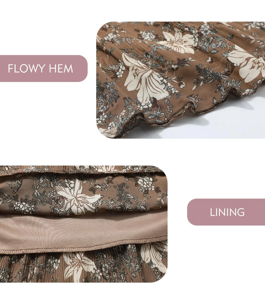 Genfien Gonne Donna Elegante a Vita Alta da Donna Gonna Lunga in Chiffon con Fodera Estiva Bohemien