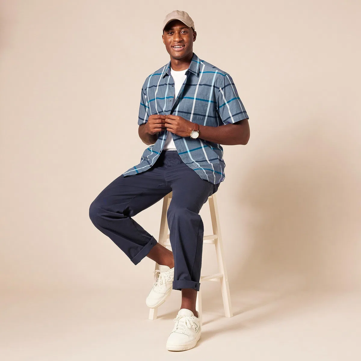 Amazon Essentials Uomo Camicia in Popeline a Maniche Corte Regular Fit