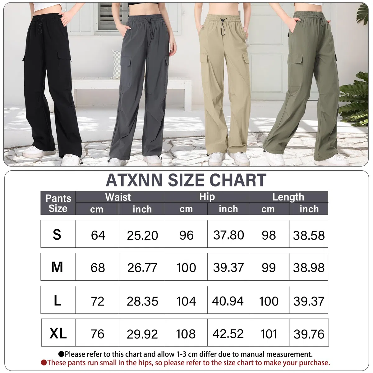 Pantaloni Cargo Donna Y2K Larghi Pantalone Lavoro ad Asciugatura Rapida Elasticizzati a Vita Alta Multi-Tasca Streetwear